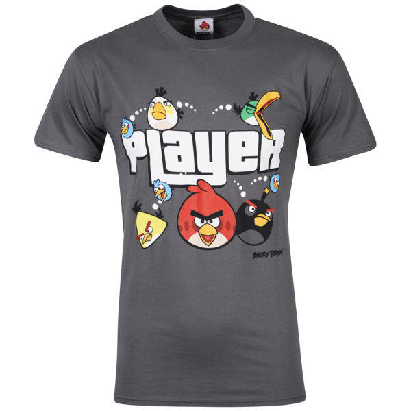 5060212297747 ngry Birds men's Player T-Shirt - Charcoal -L -