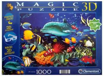 8005125977918 Puzzle 1000 Pieces Clementoni aquarium magic 3d