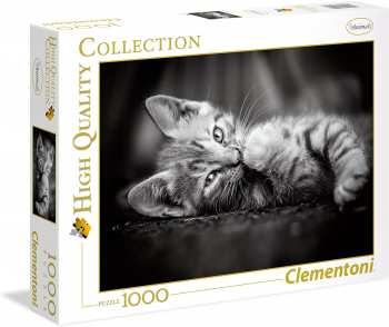 8005125394227 Puzzle 1000 Pieces Clementoni Petit Chaton Noir Et Blanc