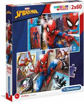8005125216086 Puzzle Clementoni Supercolor Spider Man  Puzzle 2*60 Pieces