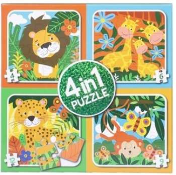 8711851110030 Mini Puzzle Pour Enfant 4 En 1 jungle - 4 Ans