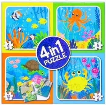 8711851110054 Mini Puzzle Pour Enfant 4 En 1 Sous La Mer - 4 Ans