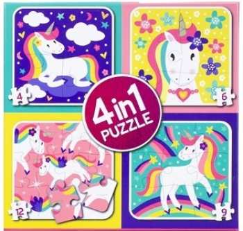 8711851110061 Mini Puzzle Pour Enfant 4 En 1 Licorne - 4 Ans